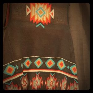 Aztec print , knit duster